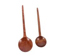 Zerodeko 2pcs Japanese Style Long Handle Wood Spoon Large Beechwood Mixing and Stirring Spoons for Cooking Baking Serving Rice Porridge Ramen Multipurpose Kitchen Utensils for Home Use