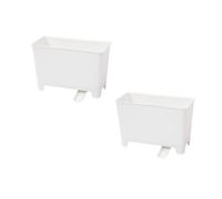 Zerodeko 2pcs Kitchen Drain Trash Can Plastic Garbage Bin for Home and Vegetable Waste Storage with Moisture Retention and Easy Clearing, White Pp Material for Household Use