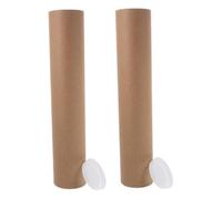 Zerodeko 2pcs Kraft Paper Poster Protector Tubes Round Cardboard Storage Cylinders with Thickness for Mailing Shipping Crafting and Document Organization