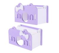 Zerodeko 2pcs Lavender Plastic Hamster Hideouts Made of Sturdy Pvc for Small Gerbil and Hamster, Designed to Rest and Avoid Stress while Reducing Negative Emotions, Hideout for Cage Pets