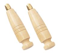 Zerodeko 2pcs Leatherworking Awl Handle Replacement with Solid Wood Handle for Comfortable Grip, Versatile DIY Shoe Repair Tool Suitable for Leather Crafting Enthusiasts