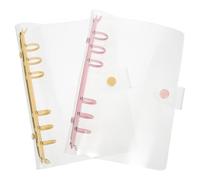 Zerodeko 2pcs Loose-leaf Notebook Shell Plastic Binder Cover with Snap Fastener Assorted Colors Twisting Closure Keeps Notepad Clean for School and Office Use