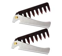 Zerodeko 2Pcs Men S Oil Hair Comb with Stainless Steel Handle Wide-tooth Retro Barber Styling for Salon Home Beard and Travel Use