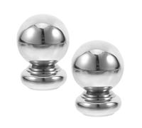 Zerodeko 2pcs Metal Fence Cap Round Ball Post Caps for Stairs Silver 201 Stainless Steel with Shine and Easy Installation Modern Decorative Highend Design for Decking and Homes