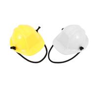 Zerodeko 2pcs Mini Lightweight Plastic Reptile Helmet Hats in Yellow and White, Stylish Adorable Pet Hat Decor for Dressing up Your Reptile on Festivals
