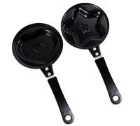 Zerodeko 2pcs Mini Nonstick Omelette Pan for Making Heart Star Shaped Pancakes Fried Eggs Breakfast Cookware