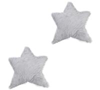 Zerodeko 2pcs Modern Fashion Star Shaped Plush Rug Carpet Grey Floor Mat for Decoration as Tea Table Mat Bedroom Rugs