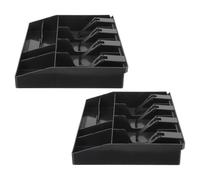 Zerodeko 2pcs Multi-Grid Cash Drawer Insert Tray for Retail Counters, Abs and Iron Material with Quick Sorting Design and Compartments for Efficient Sorting of Bills and Coins During Busy