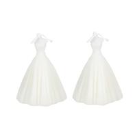 Zerodeko 2pcs Natural Beeswax Smokeless Decorative Wedding Dress Candles Scented Valentines Day Home Anniversary Romantic Table Decor with Warm Relaxing Ambiance