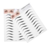 Zerodeko 2pcs Natural Eyebrow Transfer Stickers Hair-like False Eyebrows for Women Men Skin-safe Instant Shaping Tattoo Easy Application Makeup Tool Black