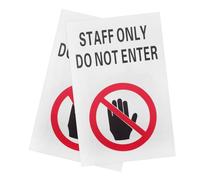 Zerodeko 2pcs No Entry Sign Decal Self-adhesive Prohibited Area Warning Label for Access Control Employee Security Sticker
