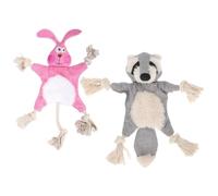 Zerodeko 2pcs No Stuffing Puppy Chew Plush Dog for Teething Relief Lightweight Cloth Cartoon Animal Shape Indoor Outdoor Use Promote Healthy Growth