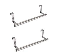Zerodeko 2pcs over Door Towel Rack Stainless Steel Easy Install Kitchen Cabinet Door Towel Holder