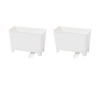 Zerodeko 2pcs Plastic Garbage Container for Kitchen and Bathroom with Moisture Retention Feature, White Pp Material Wastebasket to Facilitate Clearing and Store Trash or Fruit Efficiently