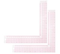 Zerodeko 2pcs Plastic L Ruler Sewing Measure Ruler for Fabric and Flexible Design, Tailor Measuring Tool for Pattern Making in Tailor Shop or Home Use