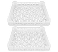 Zerodeko 2pcs Plastic Stackable Freezer Trays for Seafood and Produce with Mesh Basket Design, Rapid Freezing Efficiency, for Seafood Processing and Transportation