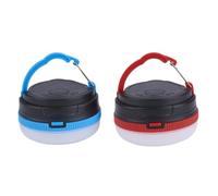 Zerodeko 2pcs Portable Camping Lantern LED Tent Light with Magnet Fixed, High Toughness Abs and Pp Material, Red and Blue Emergency Outdoor Lamp for Hiking and Camping