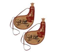 Zerodeko 2pcs Portable PU Leather Bota Bag Traditional Water Wine Holder for Outdoor Activities for Camping and Hiking Durable and Easy to Clean with Ample Storage
