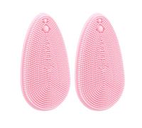 Zerodeko 2pcs Portable Silicone Facial Cleansing Brush for Gentle Face Massage and Deep Cleaning Suitable for Delicate and Dry Skin Pink Face Scrubber for Daily Skincare Routine