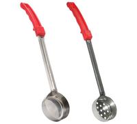 Zerodeko 2pcs Portion Control Scoop Pizza Sauce Spoon Flat Bottom Stainless Steel Pp Easy to Clean Preventing Hand Contact for Kitchen Pizza Making