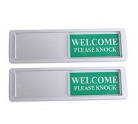 Zerodeko 2pcs Privacy Sign Please Knock Sign 7.00x2.04x0.28in Aluminum Magnetic Rubber Slide to Change Occupied Vacant Scratch-proof Office Conference Room Indicator