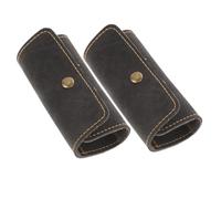 Zerodeko 2pcs PU Leather Guitar Pick Storage Pouch Vintage Matte Finish Compact Portable Case for Electric Guitar Ukulele Picks Organizer Gift for Musicians