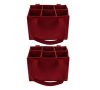 Zerodeko 2pcs Red Wine Bag: Lightweight Felt Tote Carrier for Wine Bottles - Portable Felt Pouch for Festivals Parties - Empty Carrier Bags 6 Compartments