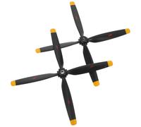 Zerodeko 2pcs Replacement 4-blade Rc Helicopter Propeller Parts for Small Rc Plane and Aircraft, Black Plastic Blades with Adapter, Boosting Flight Efficiency and Enhanced Power Output