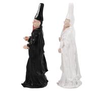 Zerodeko 2Pcs Resin Mythical Figures Sand Tray Decoration Black White Creepy Miniature Sculpture for Psychological Therapy Educational Use