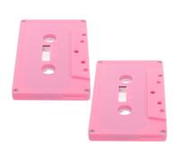 Zerodeko 2pcs Retro Pink Blank Cassette Tapes for DIY Projects and Desks, Plastic Material with Fine Craftsmanship, Classic Retro Design for Music Party Decorations and Nostalgia