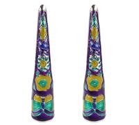 Zerodeko 2pcs Royal-style Nail Covers Antique Metal Finger Nail Tips Claw Rings Queen Cosplay Accessories for Women Dance Stage Holiday Scenes