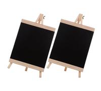 Zerodeko 2pcs Rustic Wooden Chalkboard Signs Tabletop Blackboard with Reusable Surface and Easy to Wipe Finish for Kitchen Or Restaurant Use