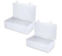 Zerodeko 2Pcs Sewing Thread Storage Box, Clear Plastic Spool Organiser, 42-Spool Embroidery Thread Holder Case for Sewing, Quilting and Fishing Line