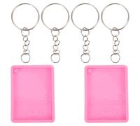 Zerodeko 2pcs Silicone Keychain Molds for DIY with 30 Key Rings, Pink Creative Key Ring Mold Set Featuring Deformation and Wear Resistance, for Crafting Unique Music-Themed Accessories