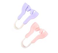 Zerodeko 2pcs Silicone Nose Up Clips for Adults Soft Nose Slimming Bridge Straightener Non-intrusive Lifter Shaper in Pink and Purple for Droopy Correction and Beauty Enhancement