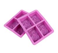 Zerodeko 2pcs Silicone Soap Mold 4 Grids Design Sea Wave Soap Mold and Cake Tasteless Sturdy Not Easily Broken Or Deformed for DIY Crafts