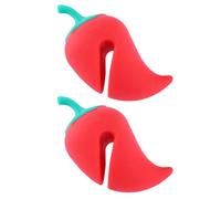 Zerodeko 2pcs Silicone Steam Releaser Lid Lifters Cute Pepper-shaped Boil Over Stopper Pot Lid Holders for Practical Kitchen Use Creative and Chic Design Red