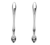 Zerodeko 2pcs Silver Zinc Alloy Eye Massage Rods with Easy Operation for Liquid Foundation Application, Facial Skin Care Tools Designed to Reduce Puffiness and Dark Circles