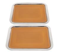 Zerodeko 2Pcs Small Metal Dissecting Tray with Wax for Laboratory Use, Biological Dissection Pan Set, Lab Organizer Tray for Science Experiments and Educational Research