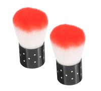 Zerodeko 2pcs Soft Mushroom Head Dip Powder Nail Brushes for Dust Cleaning and French Manicure Professional Nail Art Tool for Home and Salon Use Random Color