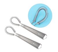 Zerodeko 2pcs Stainless Steel Eggbeater Hand Mixer with Spring Coil, Sturdy and Not Easy to Scratch, for Scrambling Eggs and Making Sauces the Kitchen