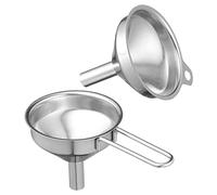 Zerodeko 2pcs Stainless Steel Liquid Funnel for Kitchen Use Versatile Oil Wine Jam and Juice Dispensing Tools and Easy Narrow Bottles and Jars