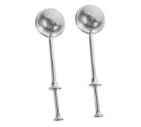 Zerodeko 2pcs Stainless Steel Tea Infusers Retractable Filter Strainers for Loose Leaf Tea Brewing Material Stylish Silver Design Dishwasher Safe for Home Use