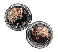 Zerodeko 2pcs Steampunk Nail Charms Alloy Gear Vintage Mechanical Design Punk Nail Art Accessories for DIY Manicure Craft Lightweight