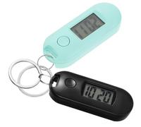 Zerodeko 2pcs Student Electronic Keychain Watches Silent Digital Nurse Pocket Fob Hanging Clip for Backpack Belt Black Green