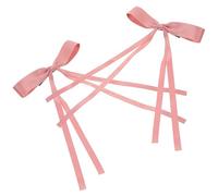 Zerodeko 2pcs Sweet Lolita Hairpins Bow Clips for Pink Fabric Barrettes Hair Accessories Firm Hold for Thick Thin Hair Party and Daily Decor