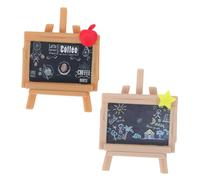 Zerodeko 2pcs Tabletop Painting Stand with Realistic Blackboard Charms Dollhouse Accessory for Coffee Shop Scenes Inspiring Creativity Imagination