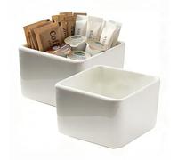 Zerodeko 2pcs Tea-Coffee-Sugar Canisters, Home Accessories, Ceramic Square Dipping Bowls Practical Sauce Dish For Seasoning Appetizer Condiment Cups Small Bowls For Ketchup Soy