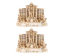 Zerodeko 2pcs Trevi Fountain Statue Resin Church Building Model