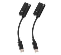 Zerodeko 2pcs Type-c External Headphone Adapter Compact Alloy Type-c Adapter Plug and Play Charge and Listen to Music Simultaneously for Business Travel
